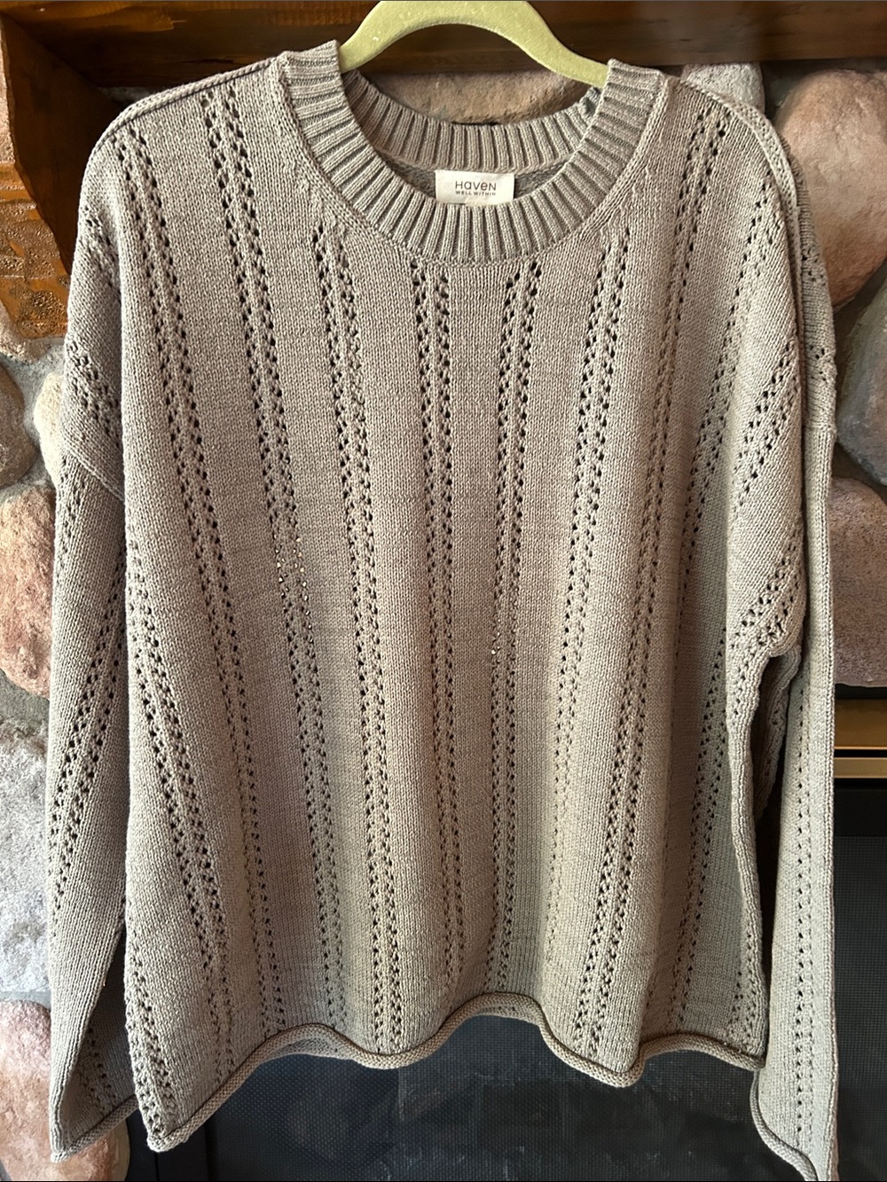 Haven Women’s Taupe Crewneck Knit Sweater, Size XL, NWT